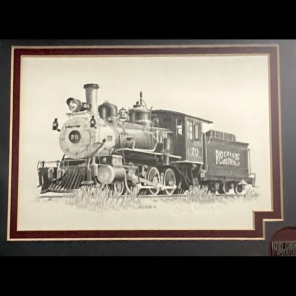 Rare H.L Scott III | Railroad Art | Custom Framed | Custom Matted | W/Lapel Pin - Picture 3 of 12